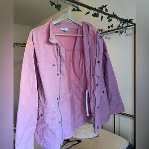 Pink sinched-Waist Light Weight Jacket